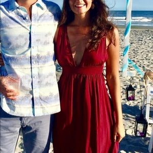 Midi maroon dress to wear to wedding